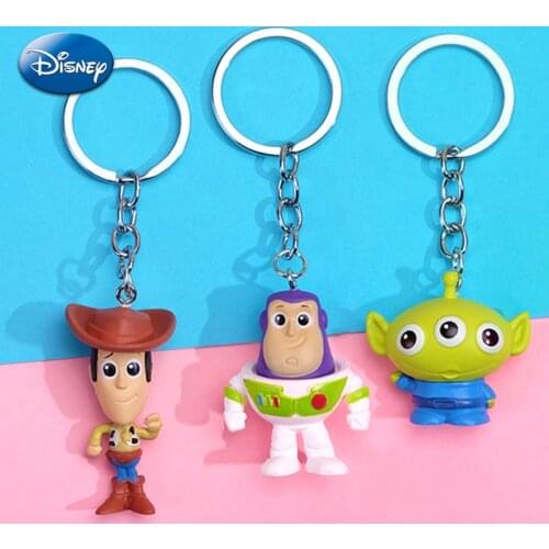 Disney Toy Story Action Figure Keychain Key Ring Holder Cute Kawaii Woody Buzz Lightyear Keychain Accessories Toys Children Gift