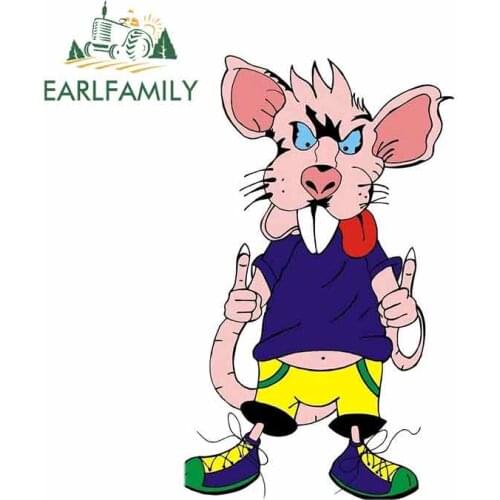 EARLFAMILY 13cm x 8.4cm for Cartoon Mouse Car Stickers Vinyl JDM Bumper Trunk Truck Graphics Windshield Bumper Windows Decal
