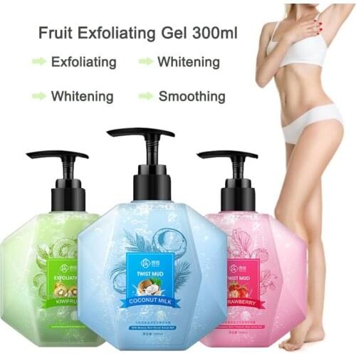300ml Fruit Body scrub Cream Exfoliating Gel Whitening Moisturizing Rubbing Mud To Dead Skin Brighten Nourish Body Skin Care