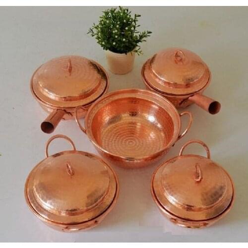Handmade Pure Copper Pot Thick Rice Soup Noodle Home Kitchen Casserole Tableware Gift