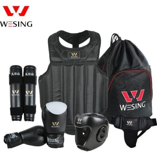 Wesing wushu sanda kit 6 piece set protective gear head protection supporter flanchard sanda protective