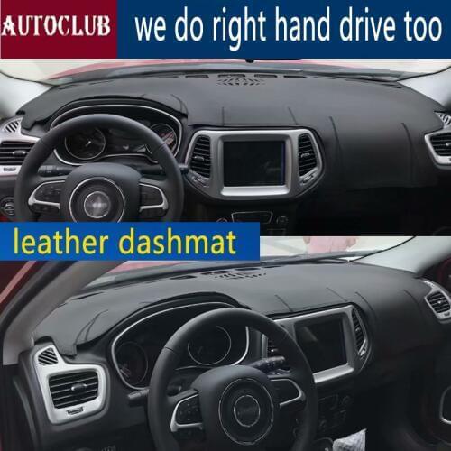 For Jeep Compass 2017 2018 Second generation Leather Dashmat Dashboard Cover Car Pad Dash Mat SunShade Carpet Cover