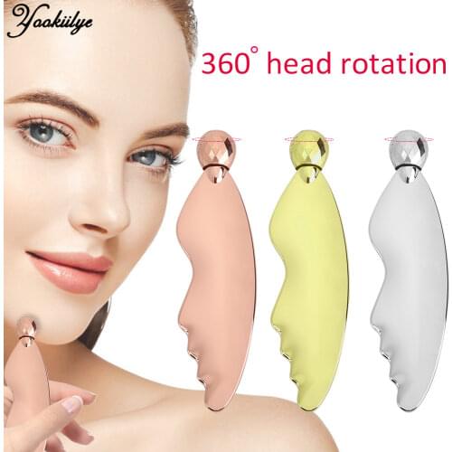 Eye Cream Spoon Facial Mask Spoon Eye Massage Ball Cosmetic Spatulas 360 Degree Facial Roller Massage Stick Dark Circles Remover