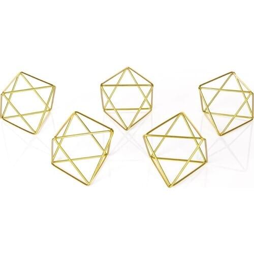 LIXF 5 Pcs Air Plant Holder Mini Metal Tabletop Decor Modern Geometric Planter Tillandsia Air Fern Display Stand