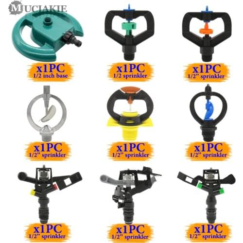 MUCIAKIE Green G1/2 Female Thread Base with Different Rotating Sprinklers Impulse Sprinklers Nozzle Spray Garden Lawn Irrigation