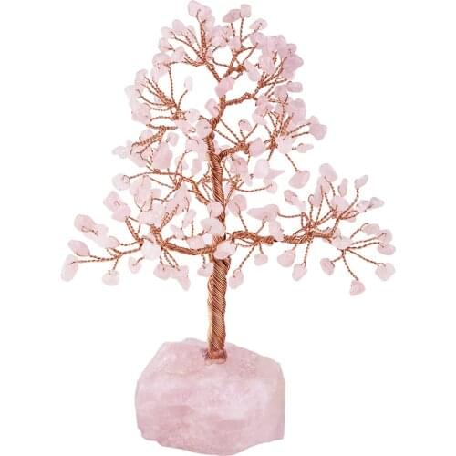 Natural Crystal Money Tree Copper Wire Wrapped Healing Reiki Mineral Specimen With Quartz Base For Wealth And Luck Room Decor