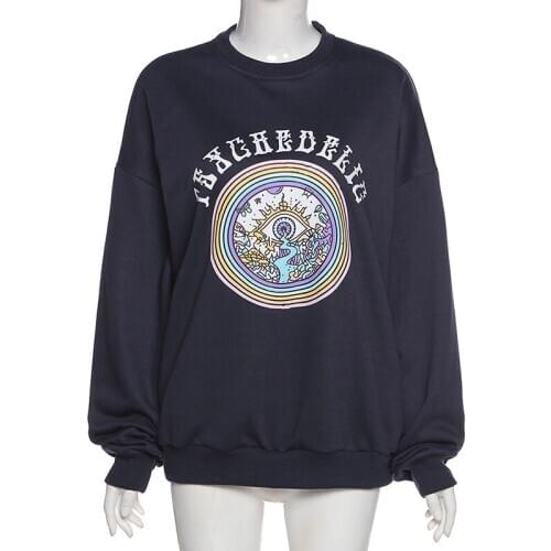 2021 New E - Girl Graphic Printed Gothic Sweatshirts Harajuku Oversize Long Sleeve Crewneck Pullovers Women Fashion Streetwear