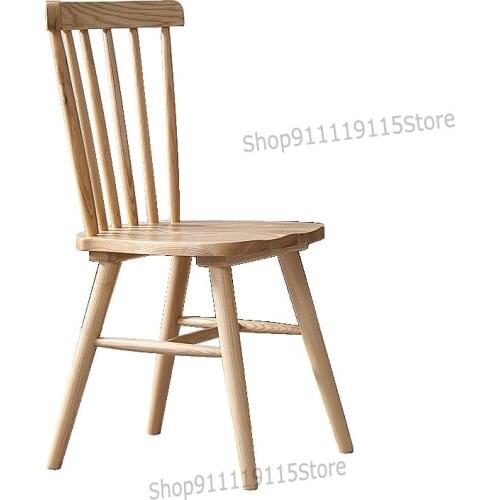 All Solid Wood Dining Chair Household Simple Modern Stool Armchair Nordic Wood Creative Pewter Wood Dining Table And Chair Combi
