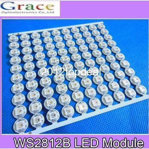 Wholesale 100pcs WS2812B 5050 RGB LED &PCB Board 1 led Pixel Light 5V with heatsink