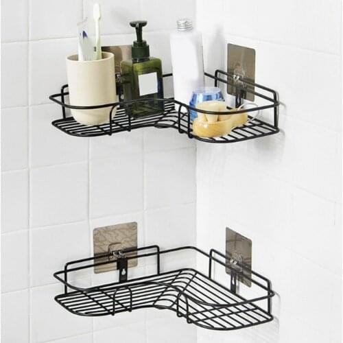 Bathroom And Kitchen Storage Rack Lightweight And Portable Size No Punching Triangle Modeling Hollow Design Storage Rack Gift