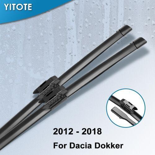 YITOTE Windscreen Wiper Blades for Renault / Dacia Dokker Fit Hook Arms / Pinch Tab Arm 2012 2013 2014 2015 2016 2017 2018