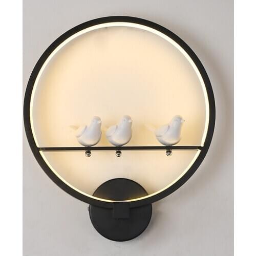 Modern Black White LED Wall Lamps Bird Angel Lovers Kids Aluminum Decorative Interior Living Room Dining Room Corridor Lighting