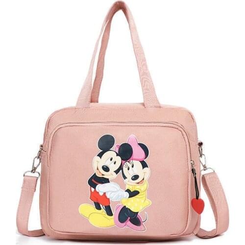 Disney Mickey Cartoon Messenger Bag Girl Boy Insulation Bag Minnie Handbag Shoulder Bag Lady Mummy Bag