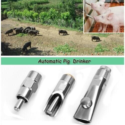 Pig Thickened Stainless steel Automatic Nipple Drinking Animals Drinking Instrument Waterer Feeder Farm Equipment 20 MM