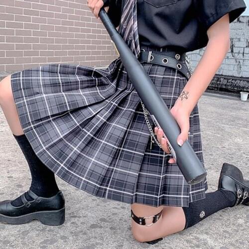 Women Kawaii Cosplay Skirt Harajuku Plaid Preppy Pleated Skirts Lolita Cute Japan Students School Uniforms Faldas Ladies Jupe