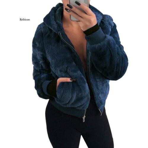 Winter Warm Fluffy Fur Women Coats Jackets Fashion Furry Fur Cropped Jacket Turn Down Collar Open Front Overcoat Plus Size 5Xl