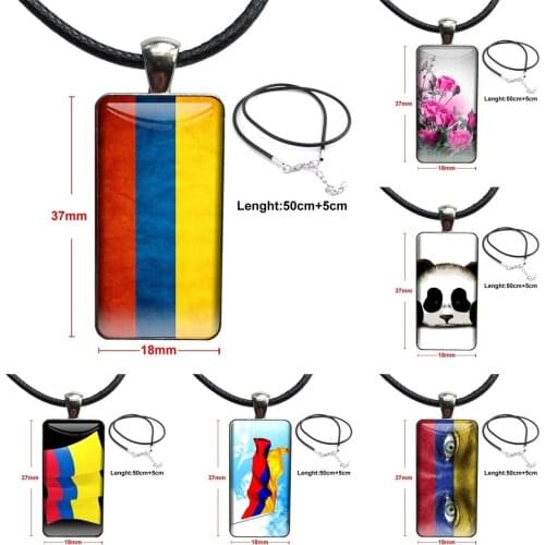 Lady For Men Women Party Gift Republic Of Colombia Realistic Flag Phone Vintage Jewelry Steel Color Glass Cabochon Choker