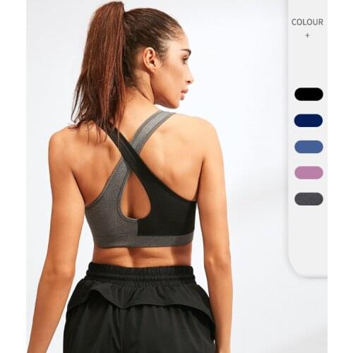 Womens sports bra, fitness training, shockproof sports underwear, cross beauty back and quick-drying yoga vest 92710