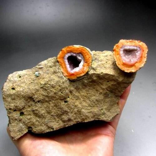 1620g Xuanhua Agate/Quartz Thunderegg Geode on Matrix China