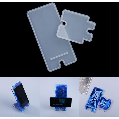 1 Set Mobile Phone Bracket Holder Silicone Mold Cellphone Stand Epoxy Resin Molds for DIY Handmade Decoration Crafts Making