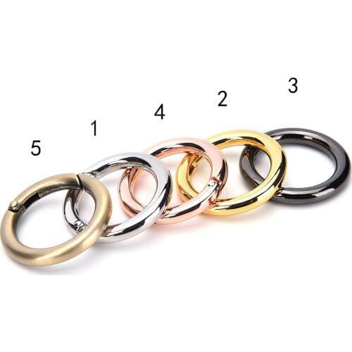 1PCS Bag Hook O Ring Round Carabiner Snap Clip Trigger Spring Keyring Buckle Spring O Ring For Bags DIY Bag Accessories