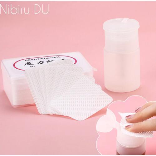100ml Empty Nail Polish Remover Bottle Push Type Bath For Manicure For Lint-free Napkins Cap Nail Pump Bottles Nail Art Tool