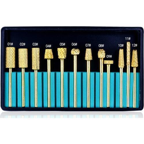 12Pcs/set High Quality Tungsten Carbide Nail Drill Bits for Electric Nail Drill Machine Pedicure Manicure Nail Art Tools