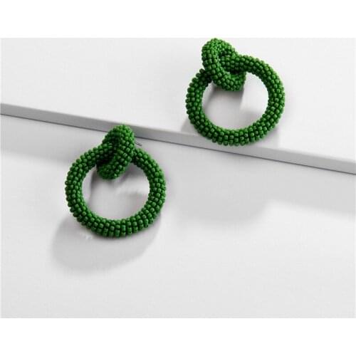 2021 Natural Circular bead weaving eardrop E-023