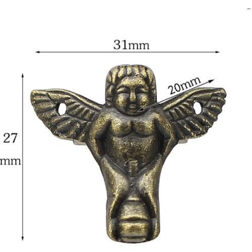 4Pcs Antique Bronze Angel Gift Box Wood Case Corner Protector Furniture Decor 4XFB