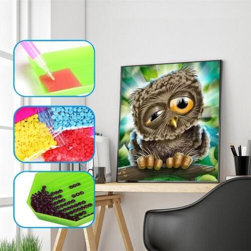 DIY 5D Diamond Painting Owl Animal Full Circular Diamond Embroidery Embroidery Diamond Child Room Home Decoration