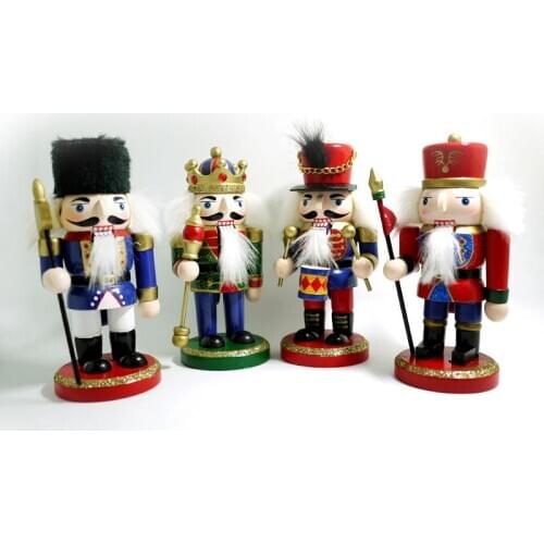Free shipping Movable doll puppets 15cm children Christmas gift nutcracker soldiers wood puppet villain painted 4 pcs/lot HT037