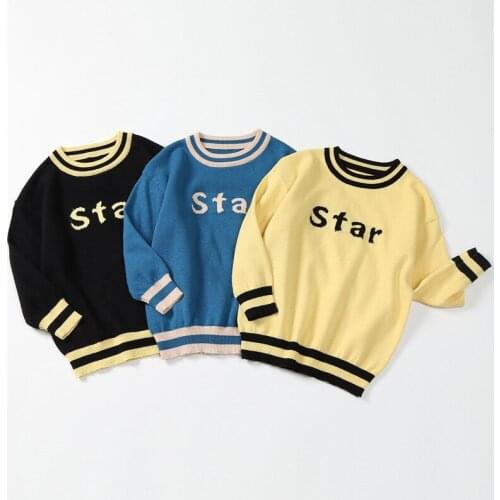 Stars Kids Sweaters Spring Winter Baby Boys Girls Warm Pullover Knitted Bottoming Thicken Childrens Clothes Top High Quality