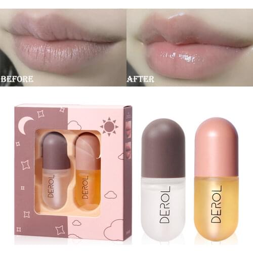 Day Night Instant Volume Lips Plumper Oil Moisturizing Repairing Reduce Lip Fine Line Cosmetics Sexy Lip Plump Enhancer Makeup