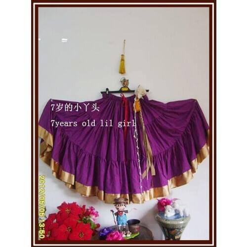 Cotton 3Tiered 12Yards Ats Gypsy Tribal Belly Dance Skirt With Border EG17