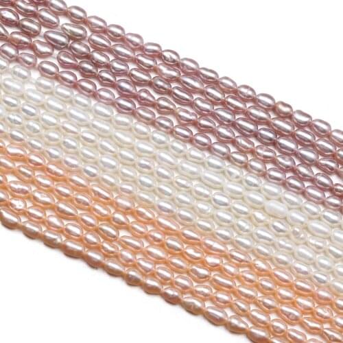 Good Quality Natural Freshwater Pearl Beads Irregular Rice Shape Real Pearls for Jewelry Making DIY Charms Necklace Bracelet