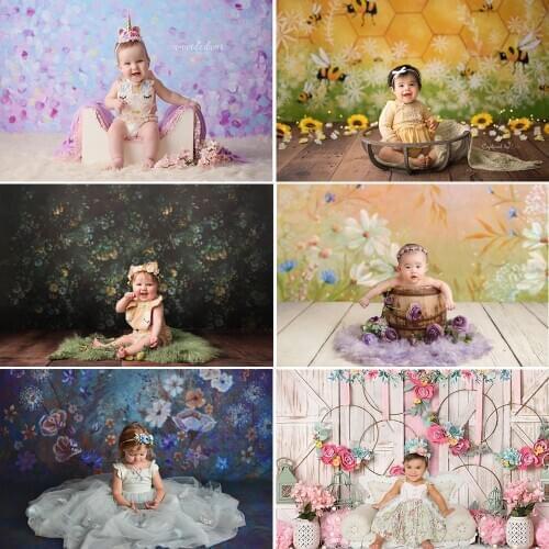 Children Birthday Art Photo Background Flowers Texture Newborn Baby Shower Portrait Backdrop Professional Photographic Props