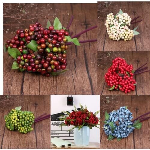 Artificial Fruits Berries Bush Plants Wedding Grassland Flowers Floral Decor Perfect for Home Garden Lawn Outdoor Photo Props
