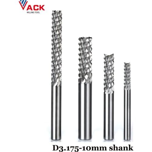 VACK End Milling Bits 3.175mm 4mm 6mm 8mm Wood Engraving Machine carbide Corn Cutter Cutting Cnc Router Cytting Tungsten pcb