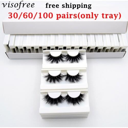Wholesale Mink Eyelashes 30/60/100 Pairs Visofree Lashes Fluffy Natural False Eyelashes Long Faux Cils makeup Mink Lashes Bulk