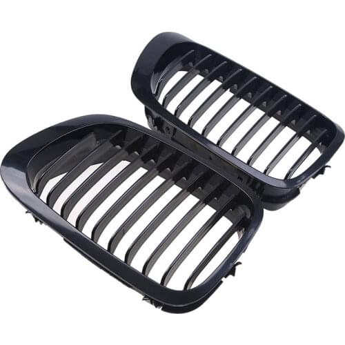 A Pair Of Bright Black Car Intake Grille M Sport Series Medium Mesh Grille For Bmw E46 Coupe 2-Door 1999-2002 Racing Grille