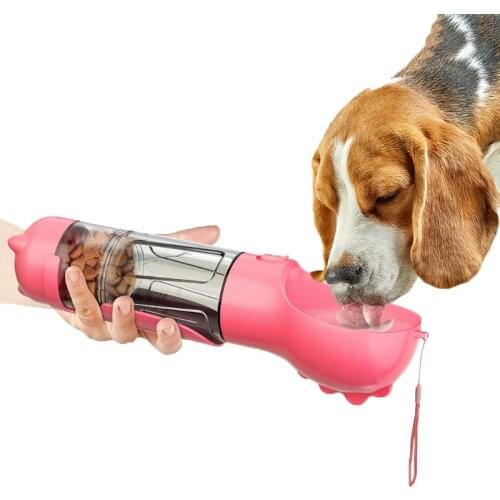 Portable pet dog water bottle Multifunctional dog food feeder Drinking bowl Outdoor pet water dispenser Pet supplies