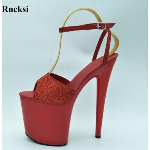 Rncksi New Fashion sexy, paillette wedding shoes 20cm ultrafine high-heeled shoes 8 Inch High Heel High Corset Platform Shoes