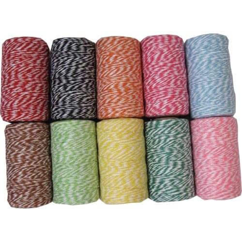 3 pcs/lot cotton twine thin 4ply bakes twine (110Yards/spool) DIY Twine 22kinds color wholesales by EMS