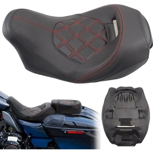 Black Motorcycle Cushion Protector Rider Driver Seat Cover For Harley Touring Road King Street Electra Glide Ultra Limited FLHR