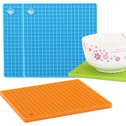 100 pcs 7-inch Silicone Pot Holder Trivet Mat jar Opener spoon Rest Non Slip Flexible Durable Heat Resistant Hot Pads