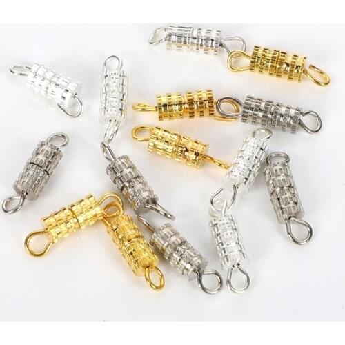 30pcs 14mm 3 Colors Brass Connector Buckle For Jewelry Making DIY Threaded Buckle Clasps Bracelet Findings Accessories Handmade