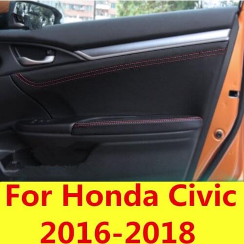 Inner door armrests leather cover door armrests all-inclusive door panels For Honda Civic 2016-2018 10th Gen Sedan
