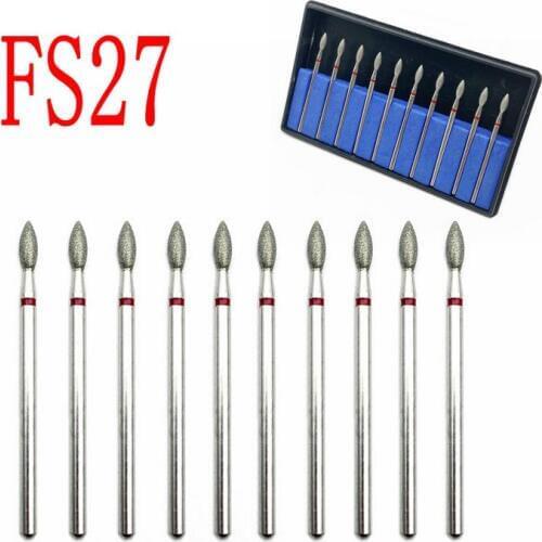 10 Pcs Diamond Nail Drill Milling Cutter Dental Diamond Grinding Bur Drill Bits Craft Polisher Dentistry Tools 2.35mm Shank