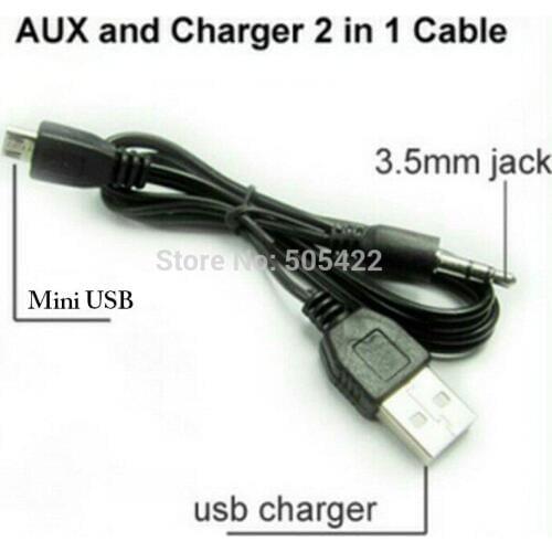 2+1 usb cable jack 3.5mm AUX cable/USB Male/Mini USB/Portable 50cm Speaker Audio Cable
