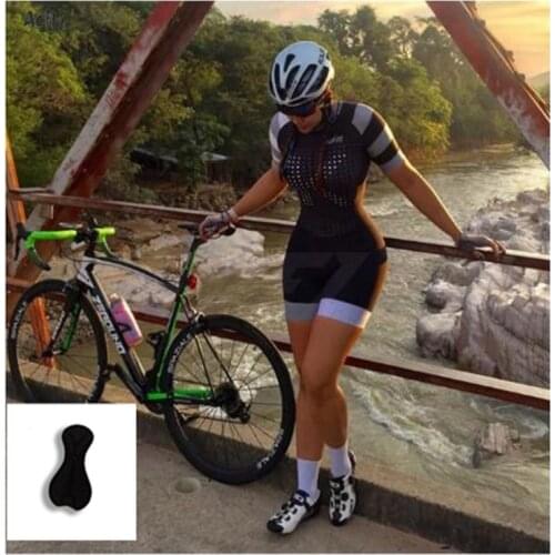 2021 Summer Breathable Cycling Jersey Set, Womens Cycling Jersey Cycling Short Sleeve Jersey And Pants Sets Triathlon Jumpsuit